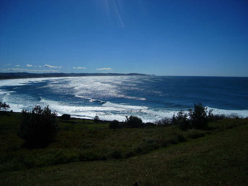coastal view with ocean waves