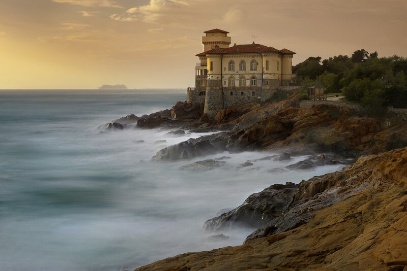Coastal Villa on Rocks — Brown