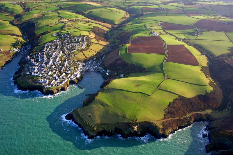 coastal village aerial view