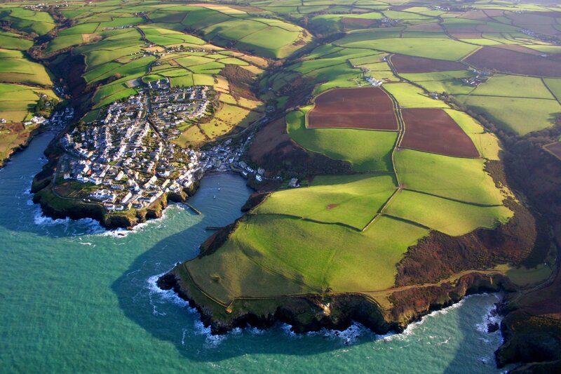 coastal village aerial view