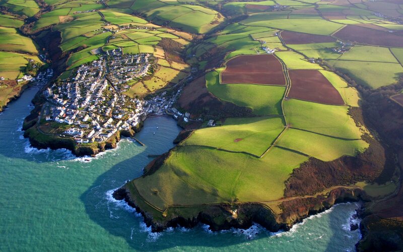 coastal village aerial view