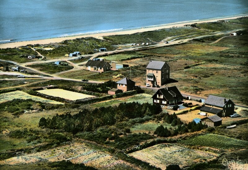 Coastal village aerial view