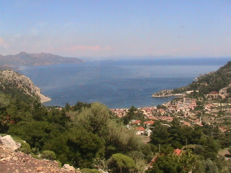 Coastal Village by Sea — Blue, Serene