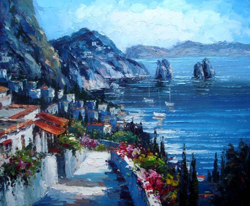 Coastal Village by Sea