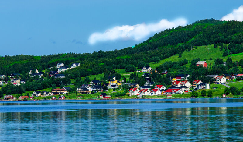 Coastal village by the fjord