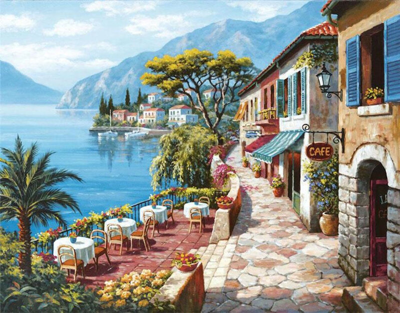 Coastal Village Cafe — Blue, Serene