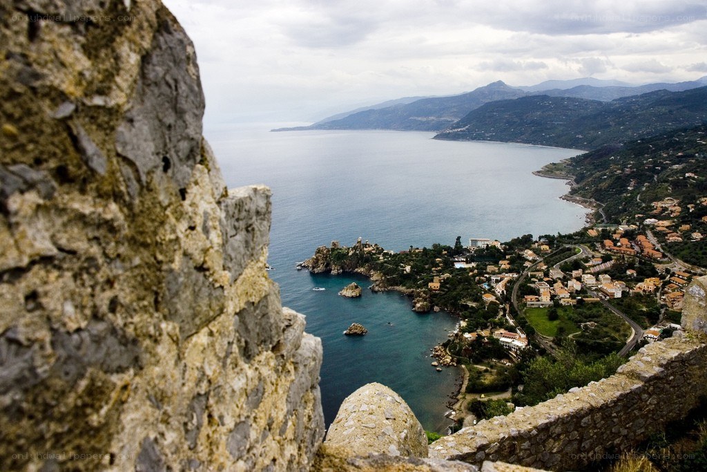 coastal village from castle wall
