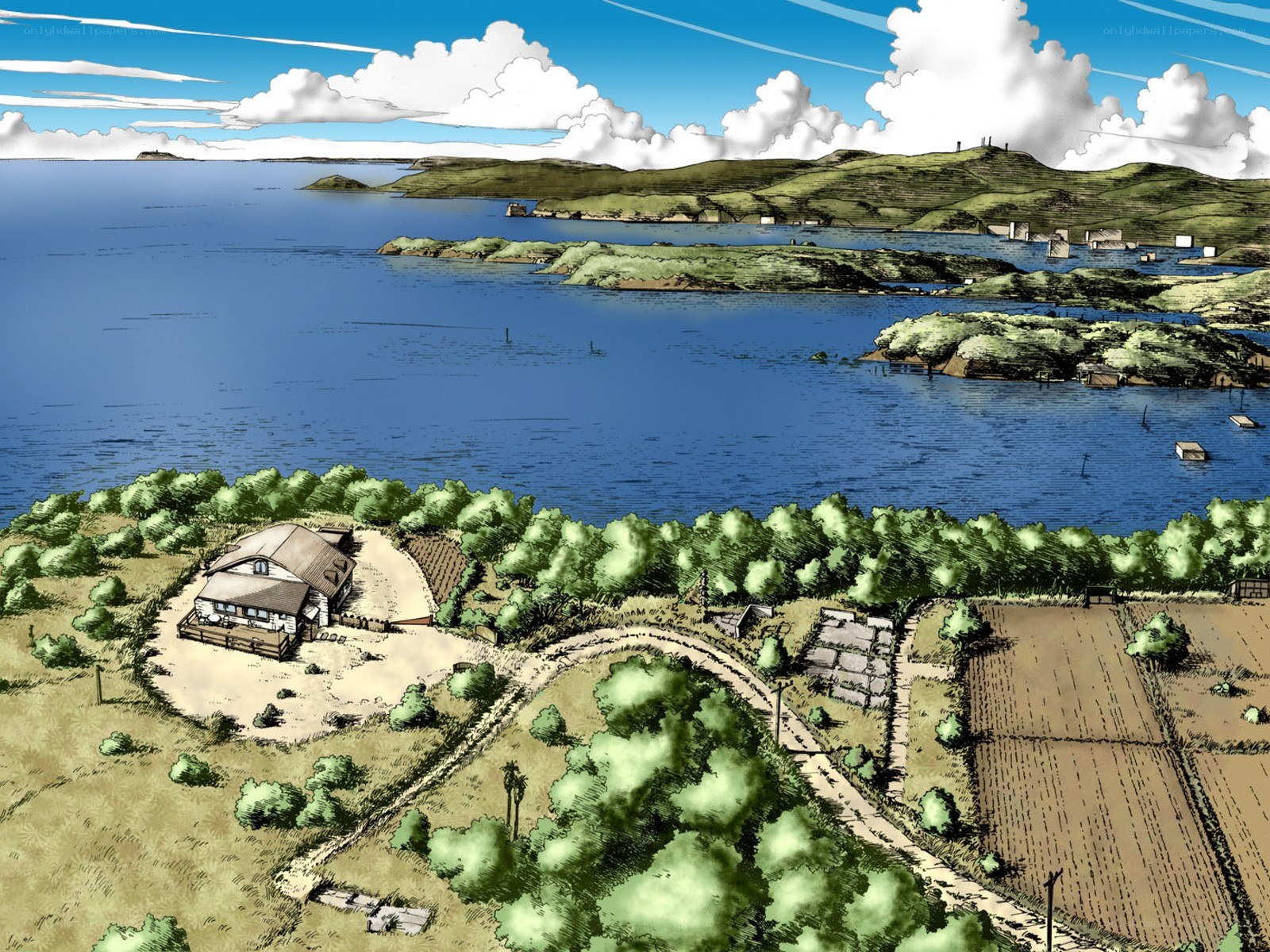 coastal village landscape