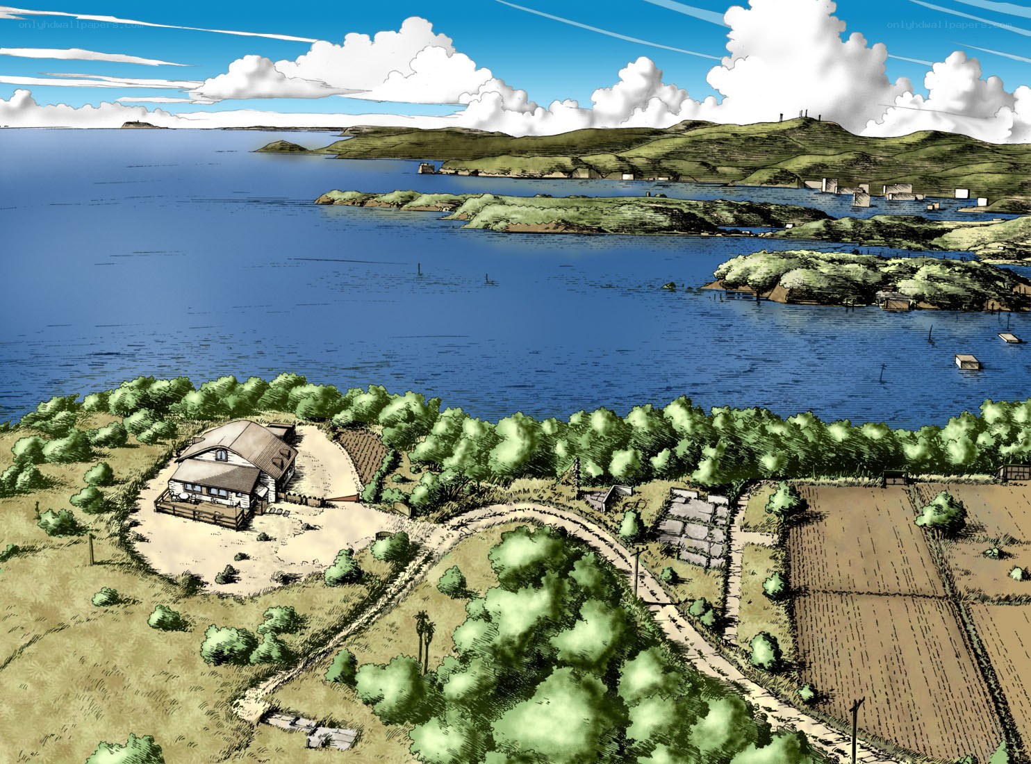 coastal village landscape