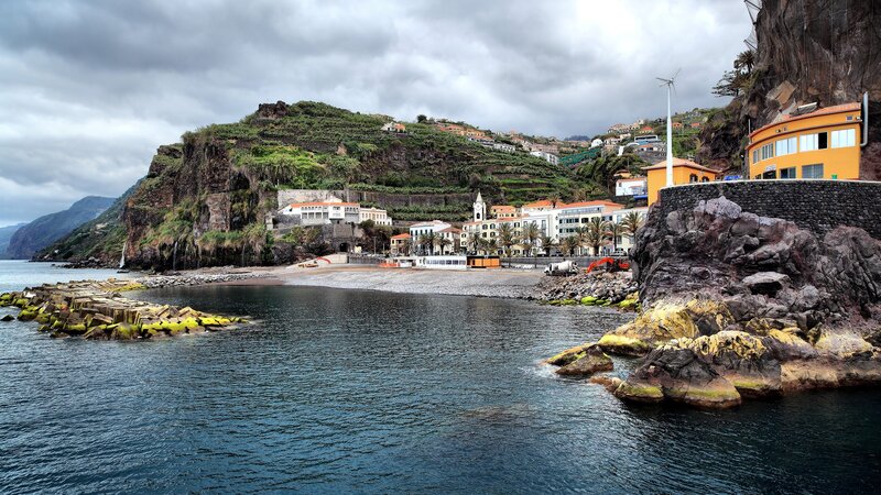 coastal village on a cliff