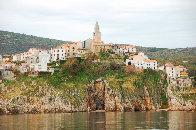 coastal village on a cliff