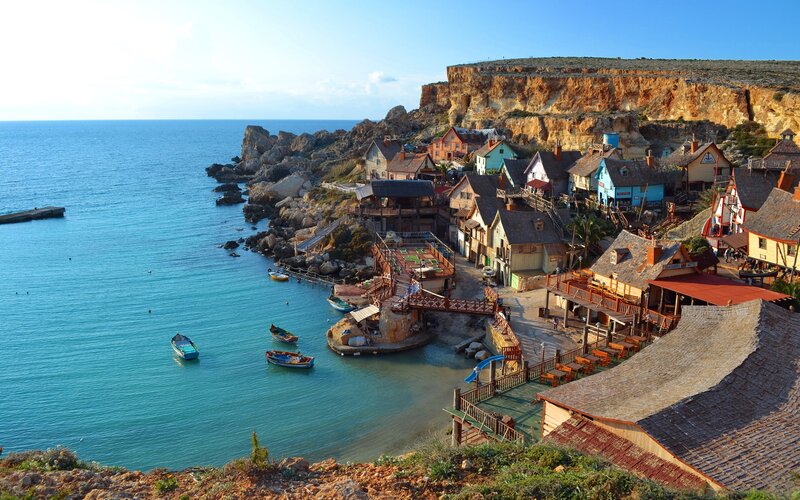 Coastal village on a cliff
