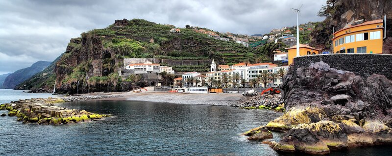 coastal village on a cliffside