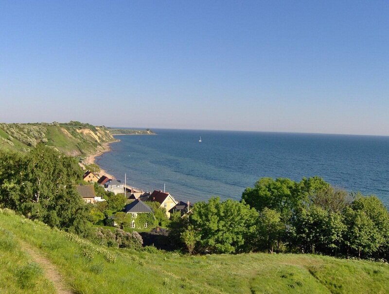 Coastal Village on Cliff — Green