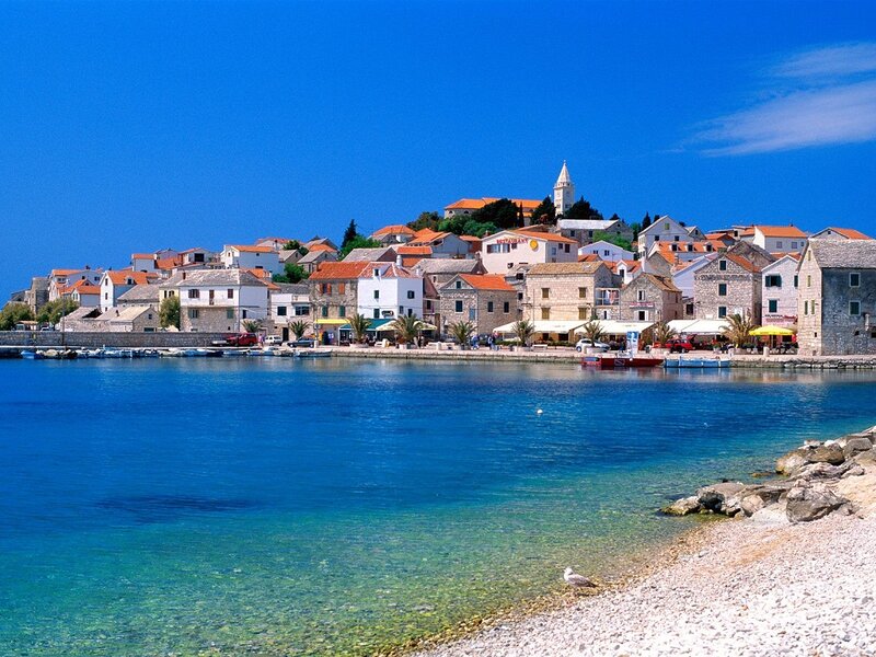 Coastal Village on Hill