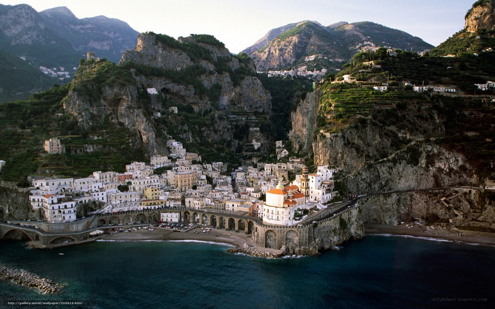 coastal village on rocky cliffs
