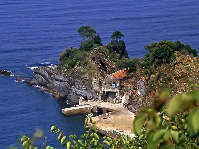 Coastal village on rocky island