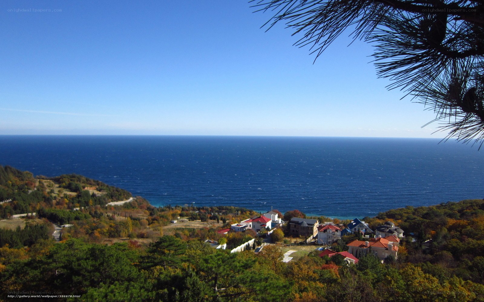 Coastal village overlooking the sea