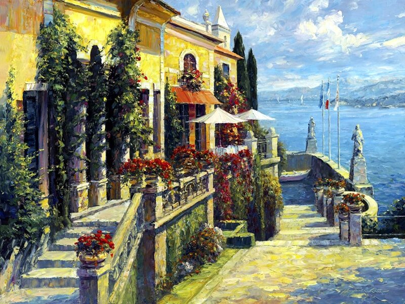Coastal Village Street — Yellow, Serene