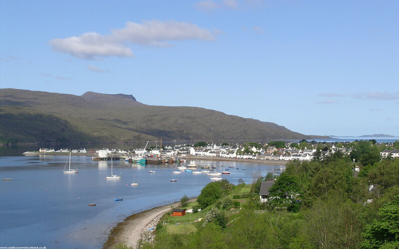 coastal village with boats