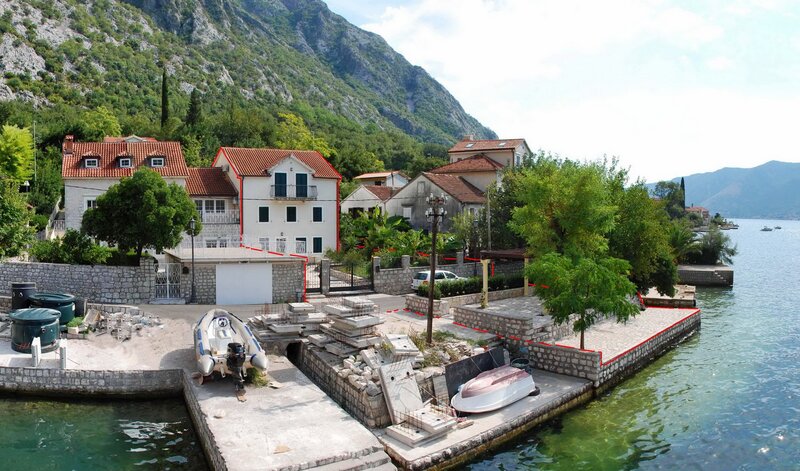 Coastal village with boats