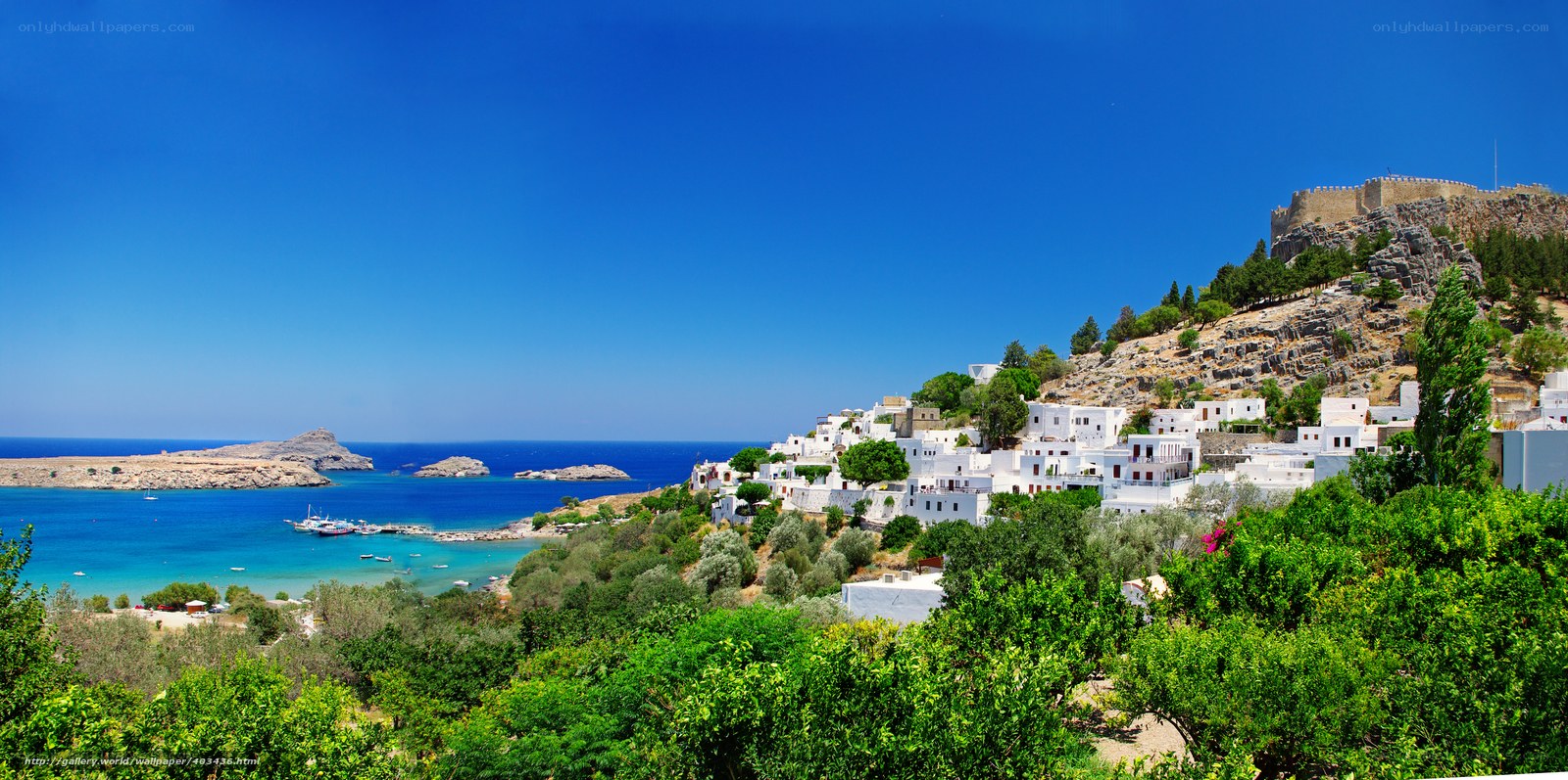 Coastal village with castle