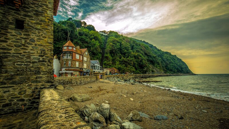 Coastal Village with Cliff