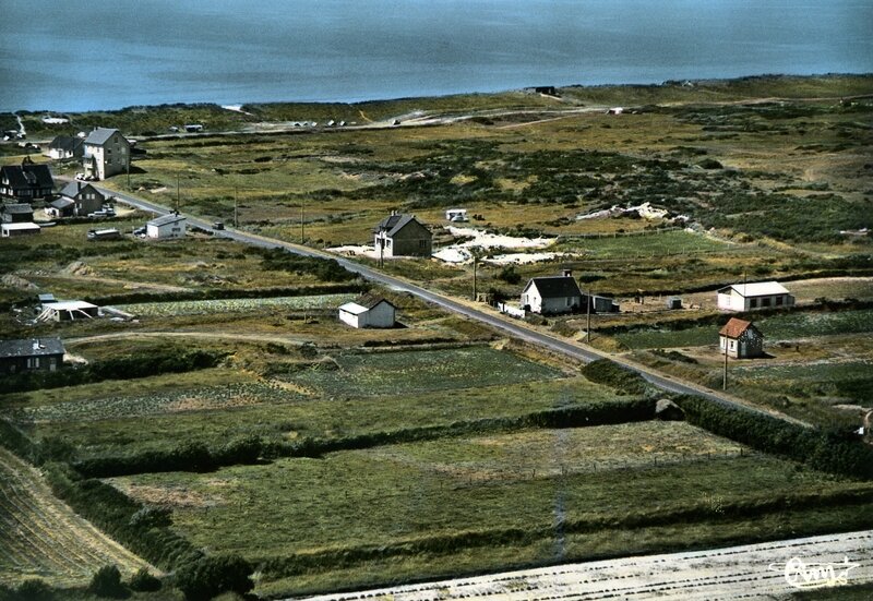 coastal village with farmland
