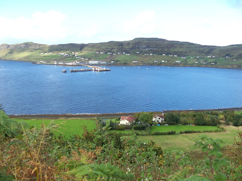 coastal village with harbor