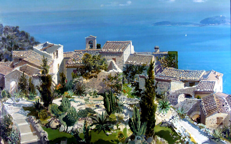 Coastal Village with Sea