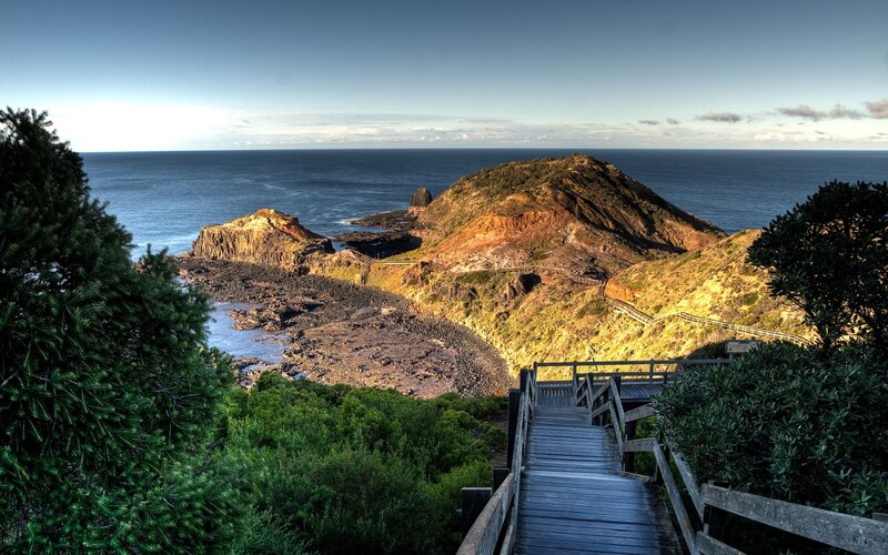 coastal walkway to rocky headland