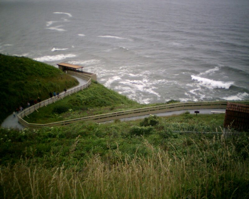 Coastal Walkway with People