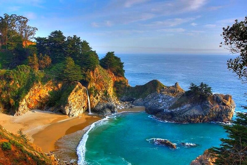 coastal waterfall cove