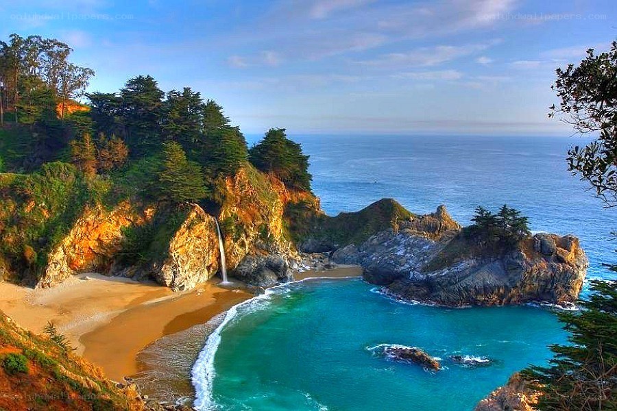coastal waterfall cove