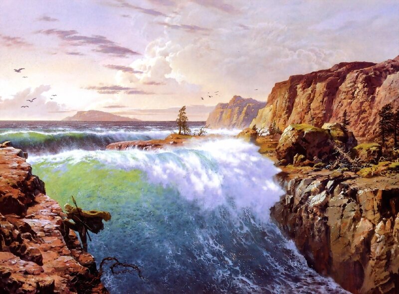 Coastal Waterfall Landscape