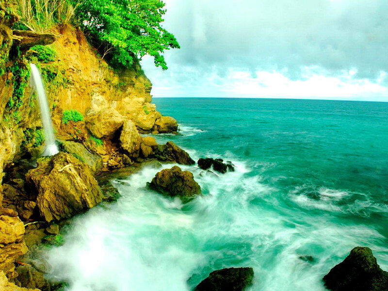 Coastal Waterfall