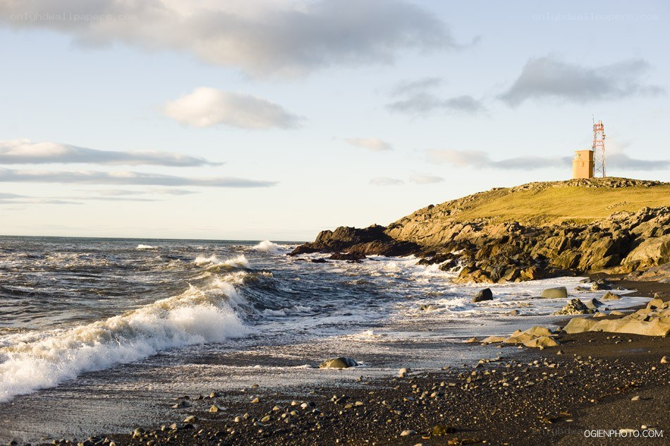 coastal waves at sunset