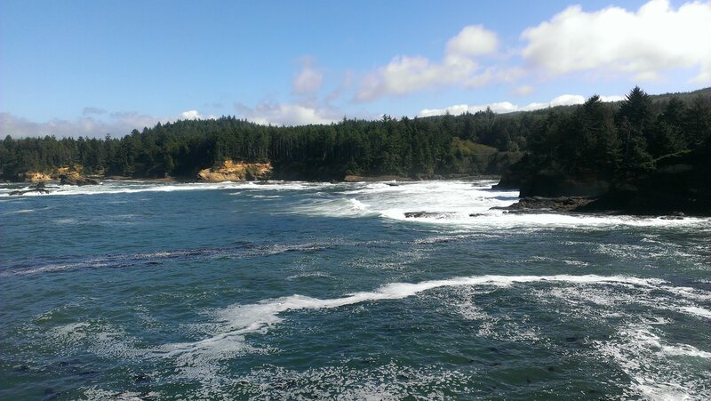 Coastal Waves Crashing — Blue, Calm, Afternoon