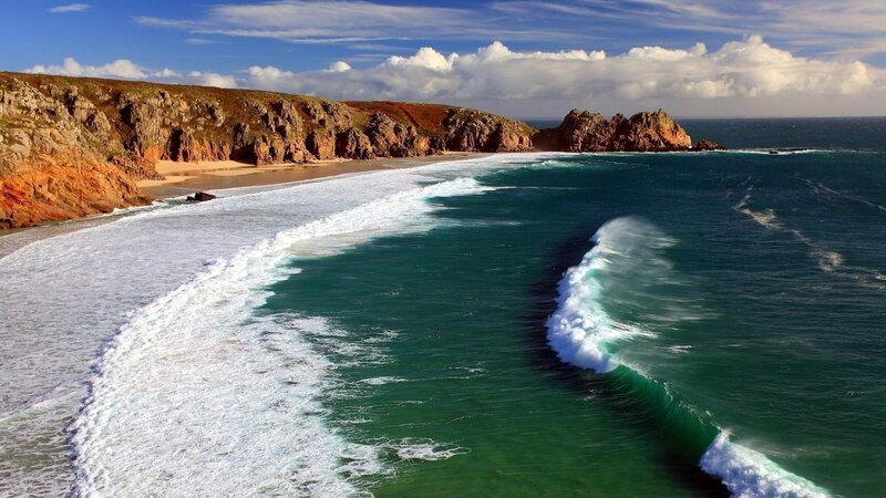 Coastal Waves Crashing — Blue
