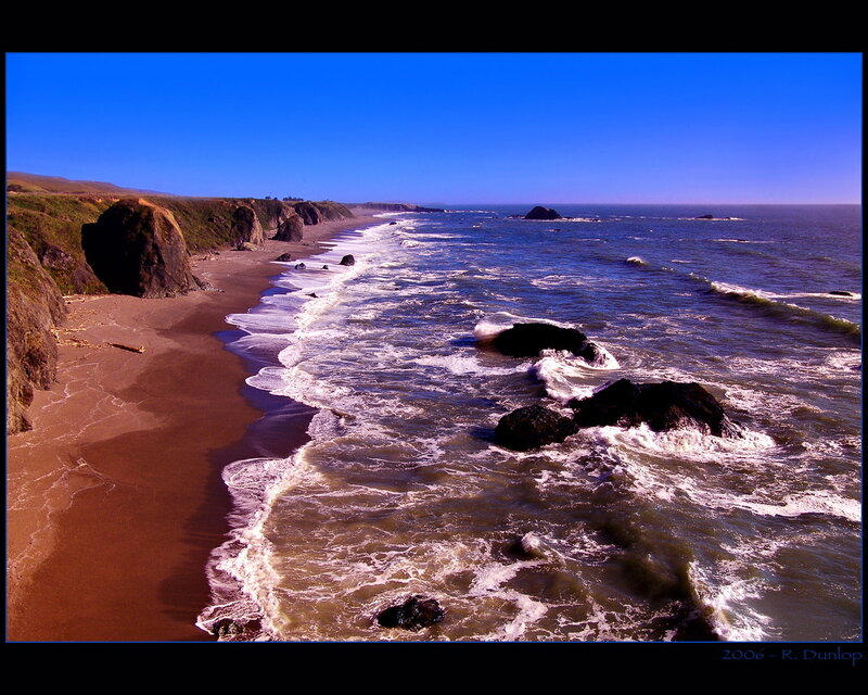 coastal waves crashing on rocks