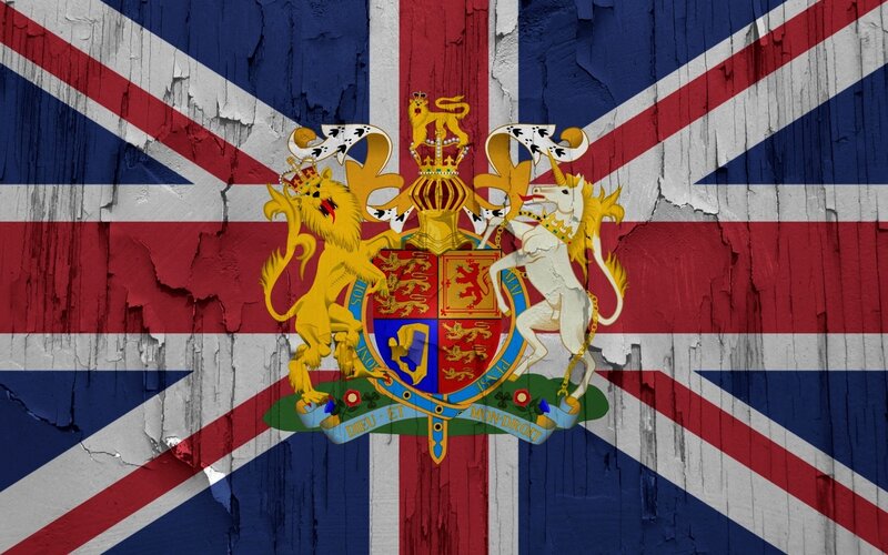 Coat of Arms on Flag — Red, Formal