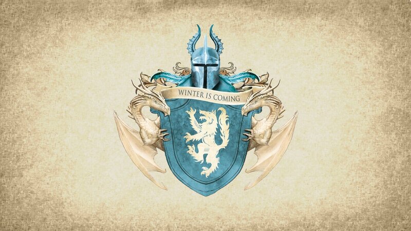 Coat of Arms with Dragons — Blue