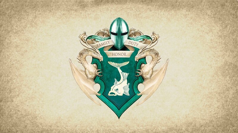 Coat of Arms with Dragons — Green, Formal