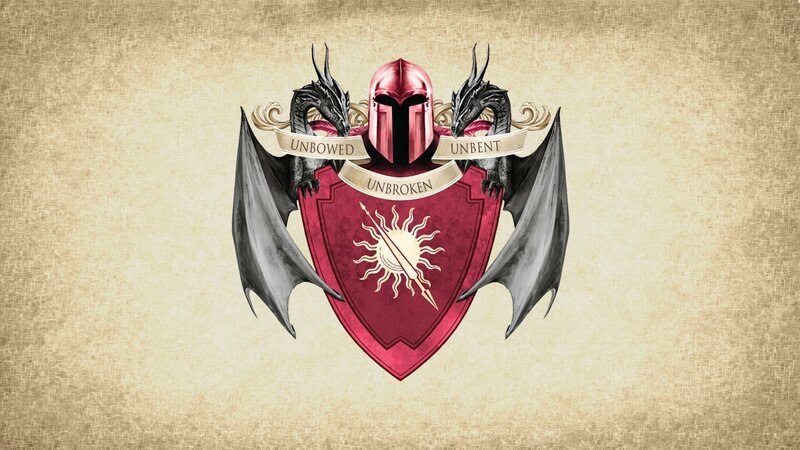 Coat of Arms with Dragons — Red, Dramatic