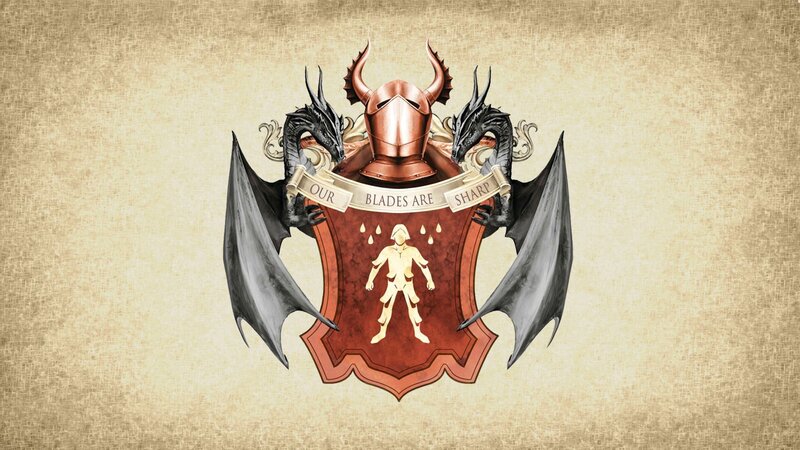Coat of Arms with Dragons — Red