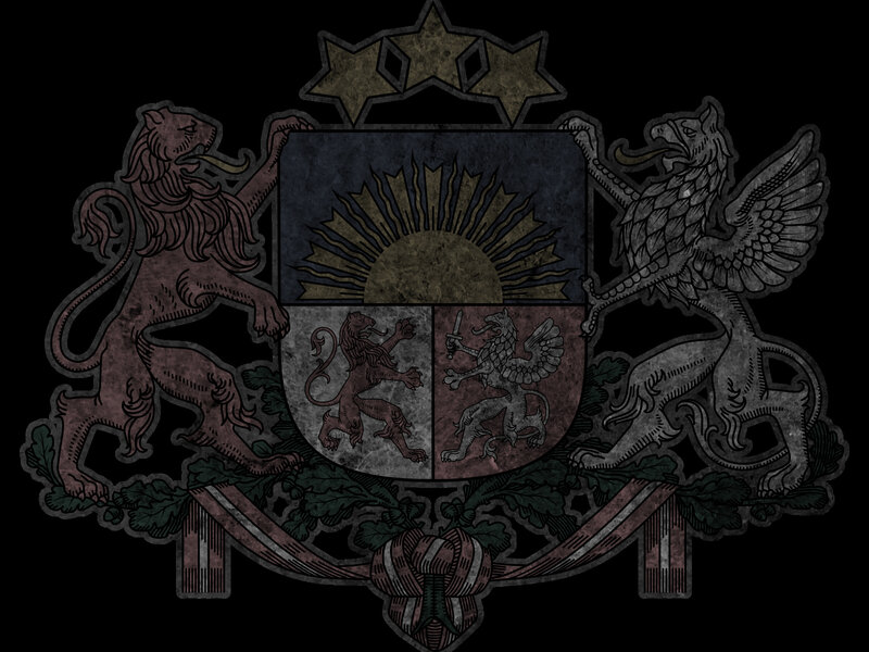 Coat of arms with lion and griffin