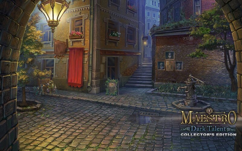 Cobblestone Alley at Night — Brown, Mysterious