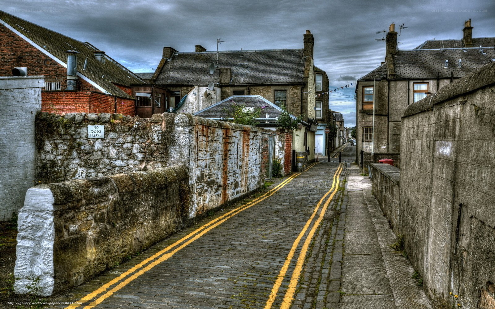 Cobblestone alley in a historic town
