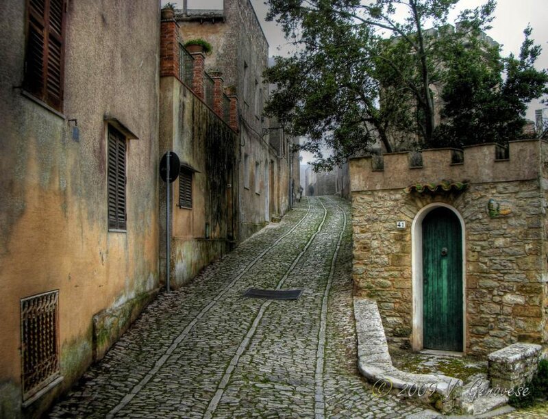 Cobblestone alley in an old town