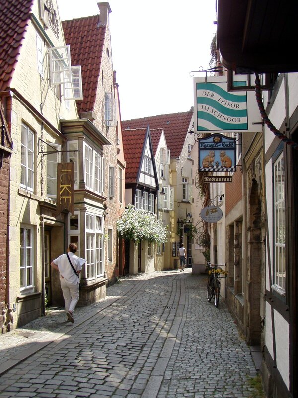 Cobblestone alley in historic German town